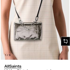 All Saints Silver Crossbody Bag
